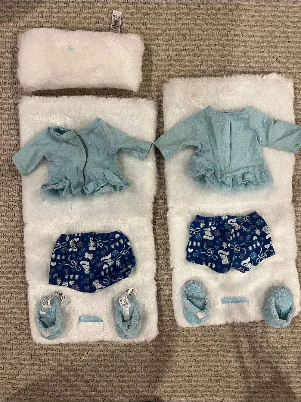 American Girl sleepover bed and clothes set